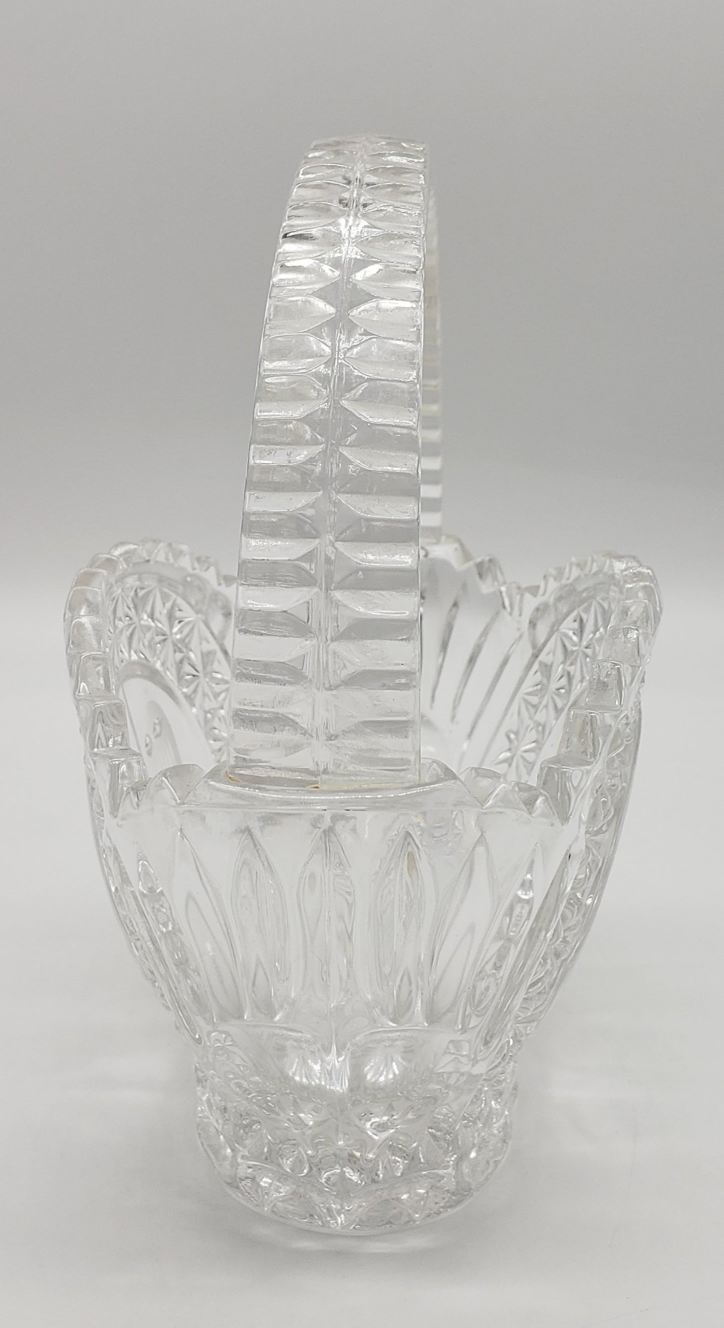 Hofbauer Germany Crystal Wedding Basket Bird Basket w Bird Figure on Handle