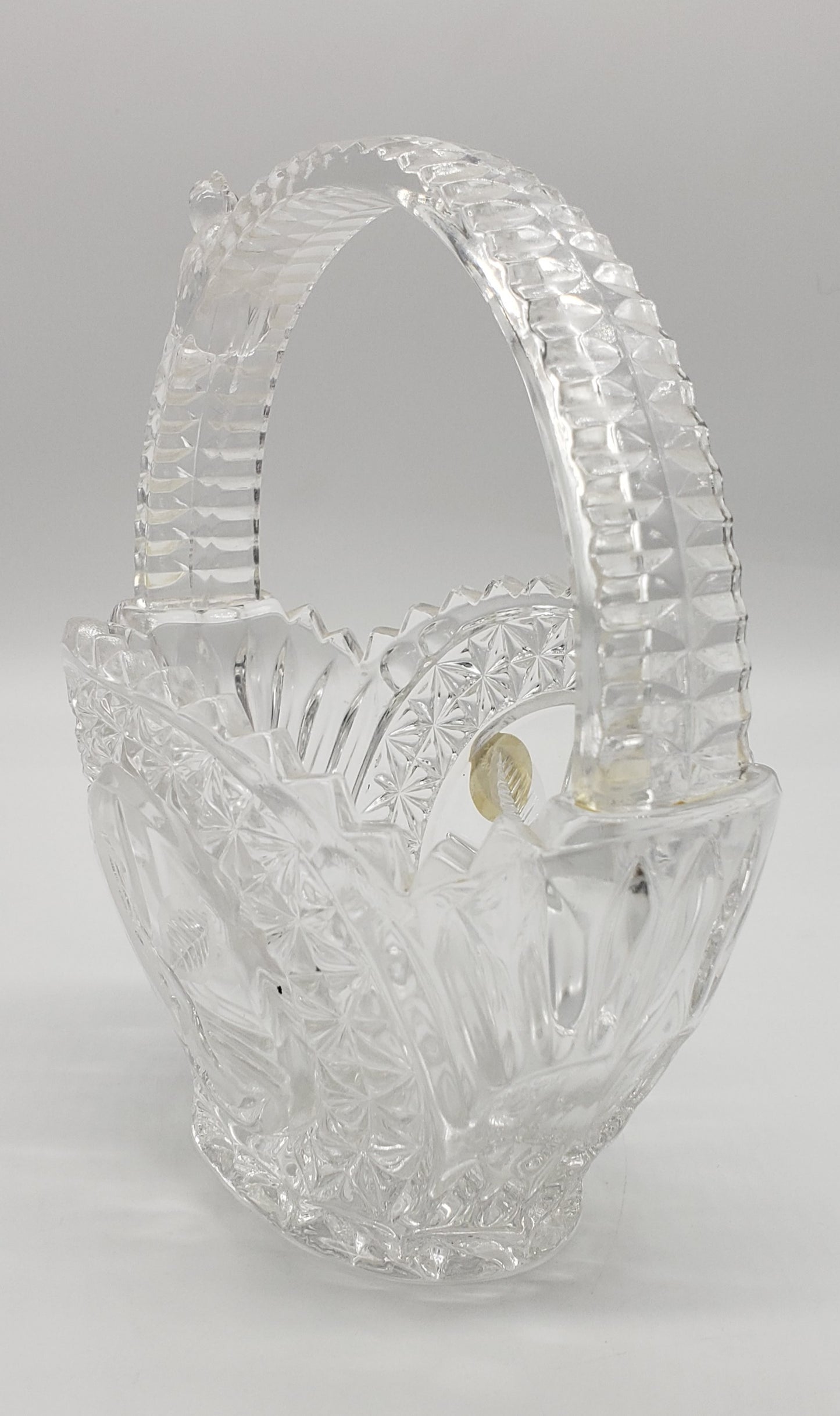 Hofbauer Germany Crystal Wedding Basket Bird Basket w Bird Figure on Handle