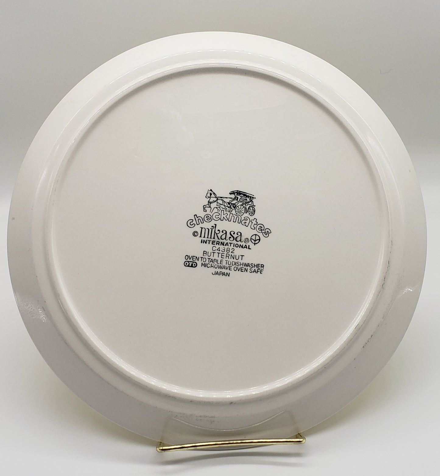 Mikasa Yellow Plaid Checkmates Plate, Butternut C4382