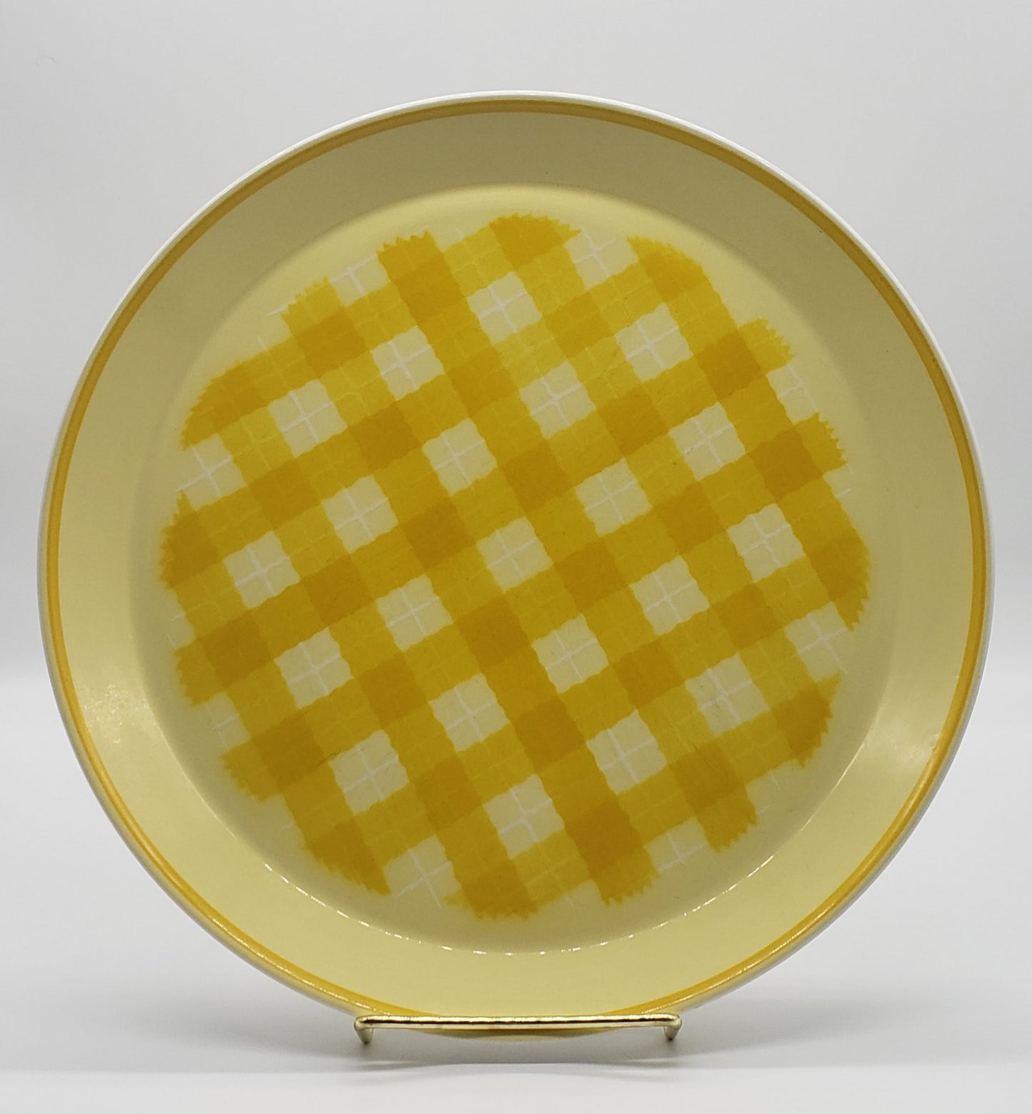 Mikasa Yellow Plaid Checkmates Plate, Butternut C4382