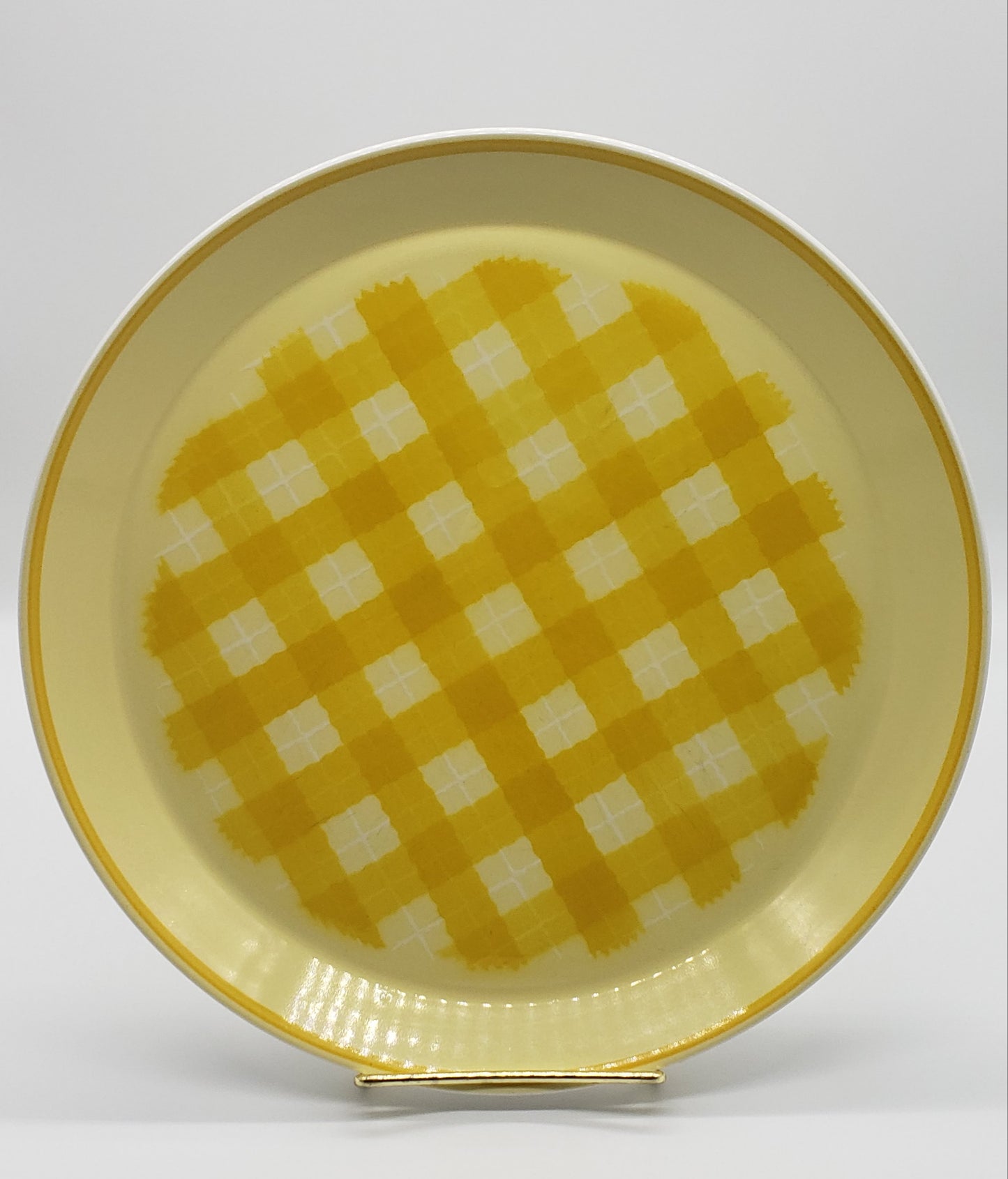 Mikasa Yellow Plaid Checkmates Plate, Butternut C4382