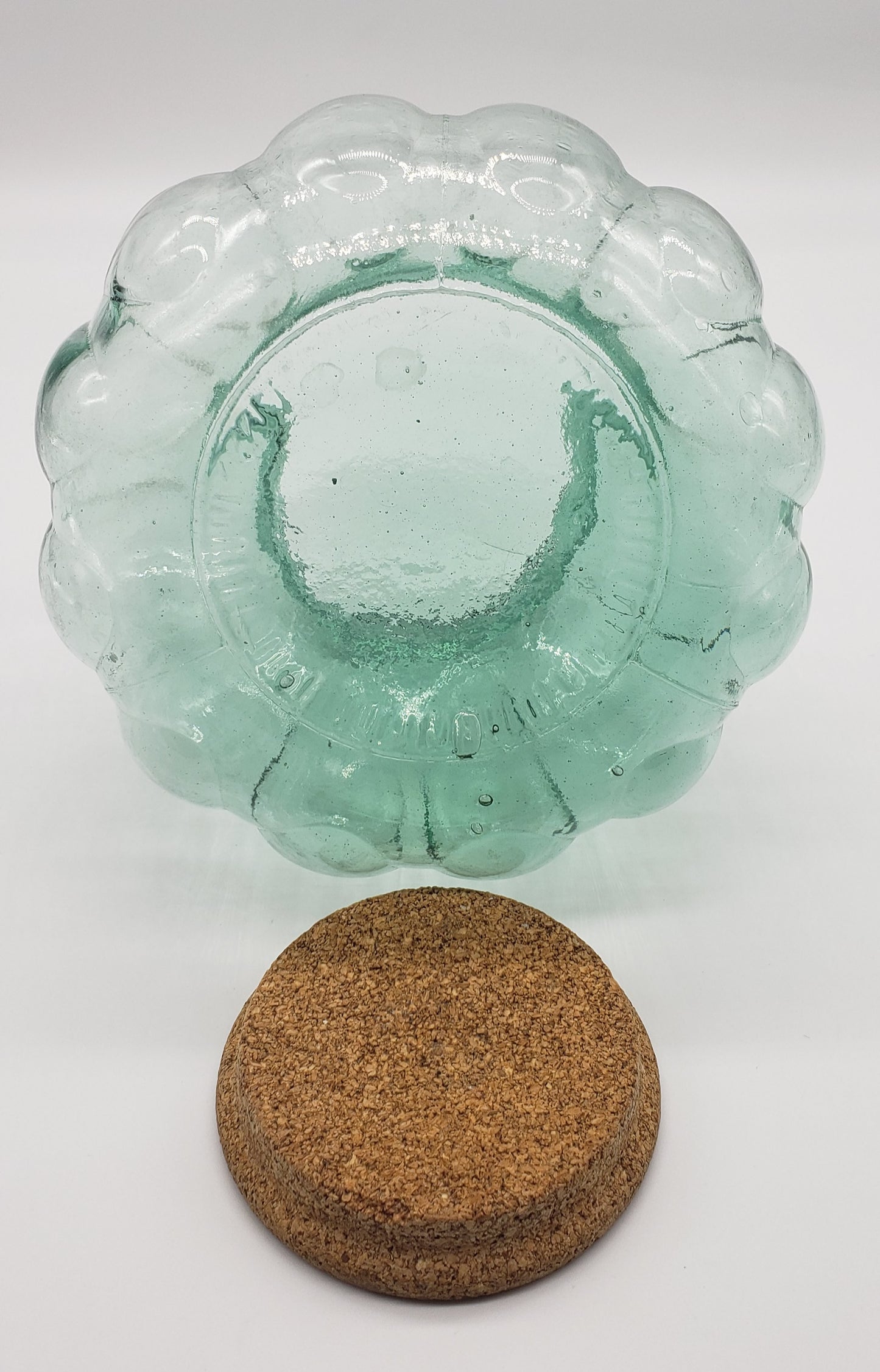 Apothecary Jar - Green Tint, pumpkin shape