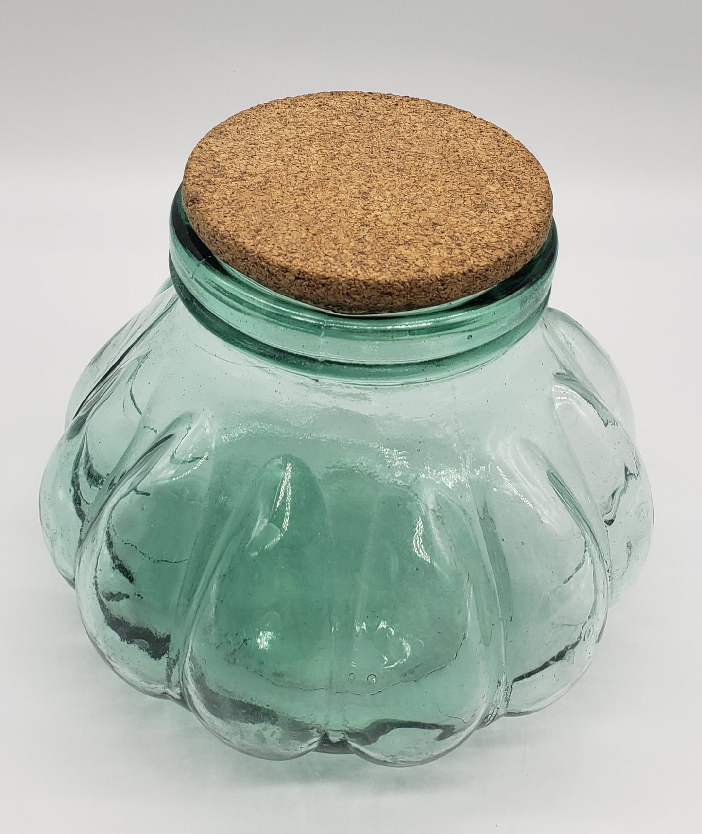 Apothecary Jar - Green Tint, pumpkin shape