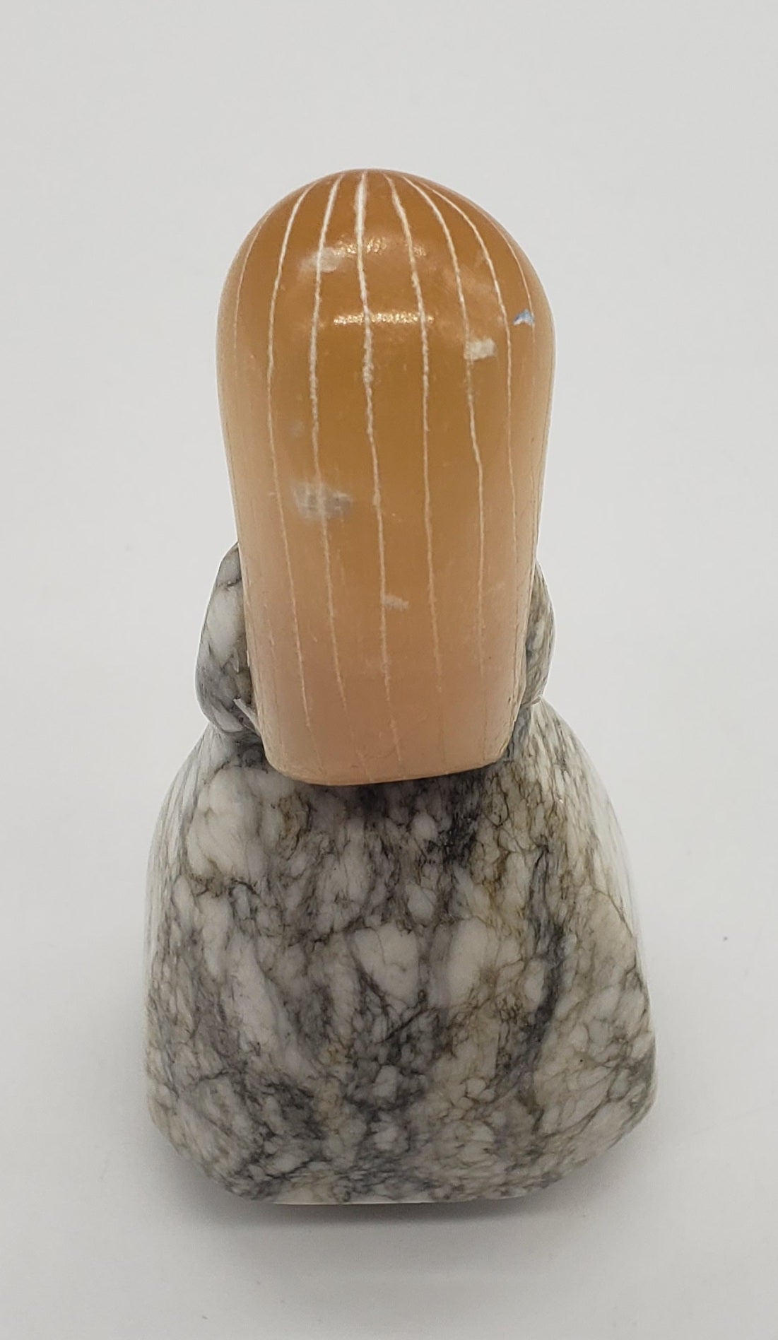 Unsigned Carved Stone Girl/Woman Wearing Dress With Long Hair