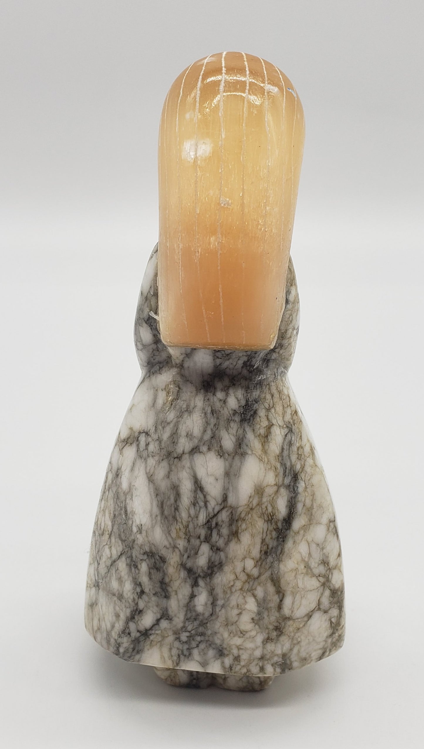 Unsigned Carved Stone Girl/Woman Wearing Dress With Long Hair