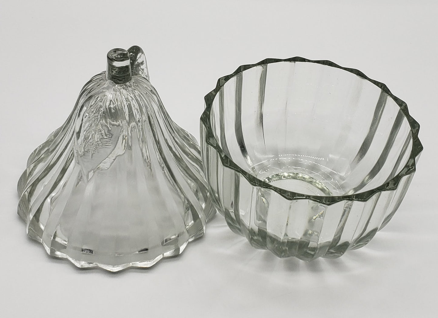 Pear Shaped Glass Lidded Candy Dish