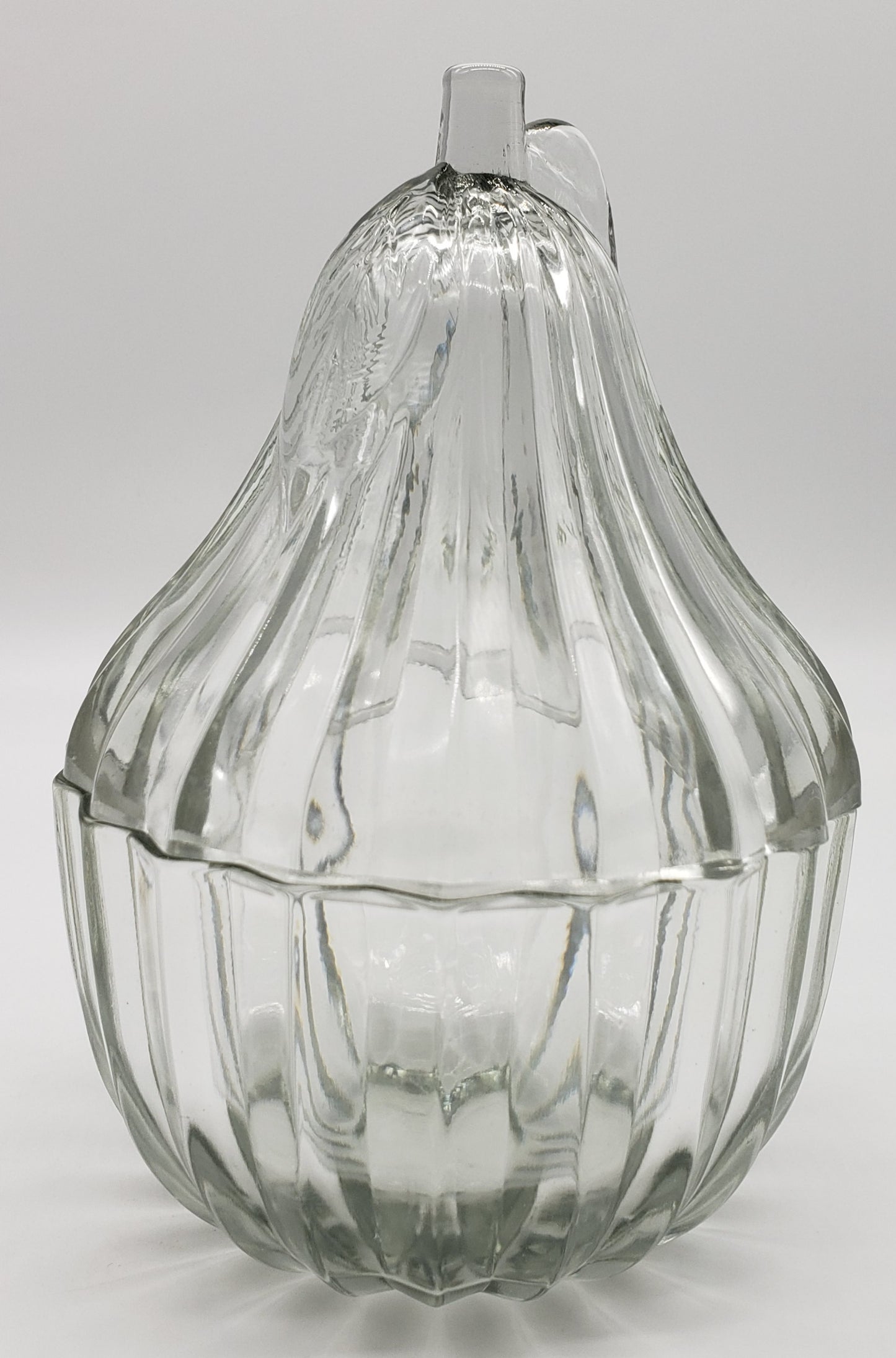 Pear Shaped Glass Lidded Candy Dish
