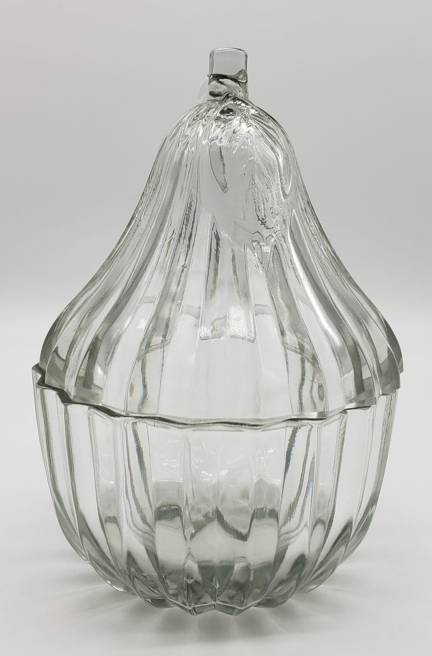 Pear Shaped Glass Lidded Candy Dish