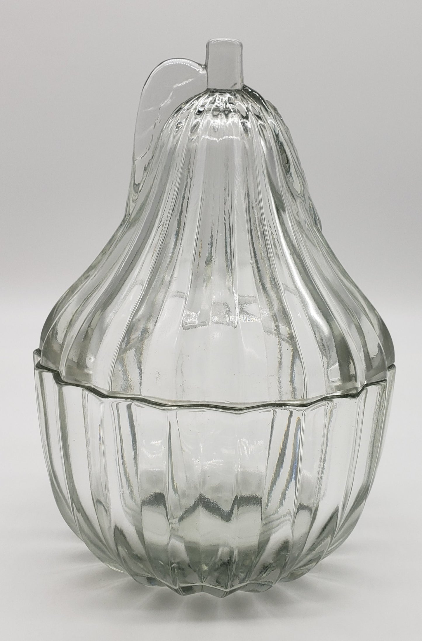 Pear Shaped Glass Lidded Candy Dish