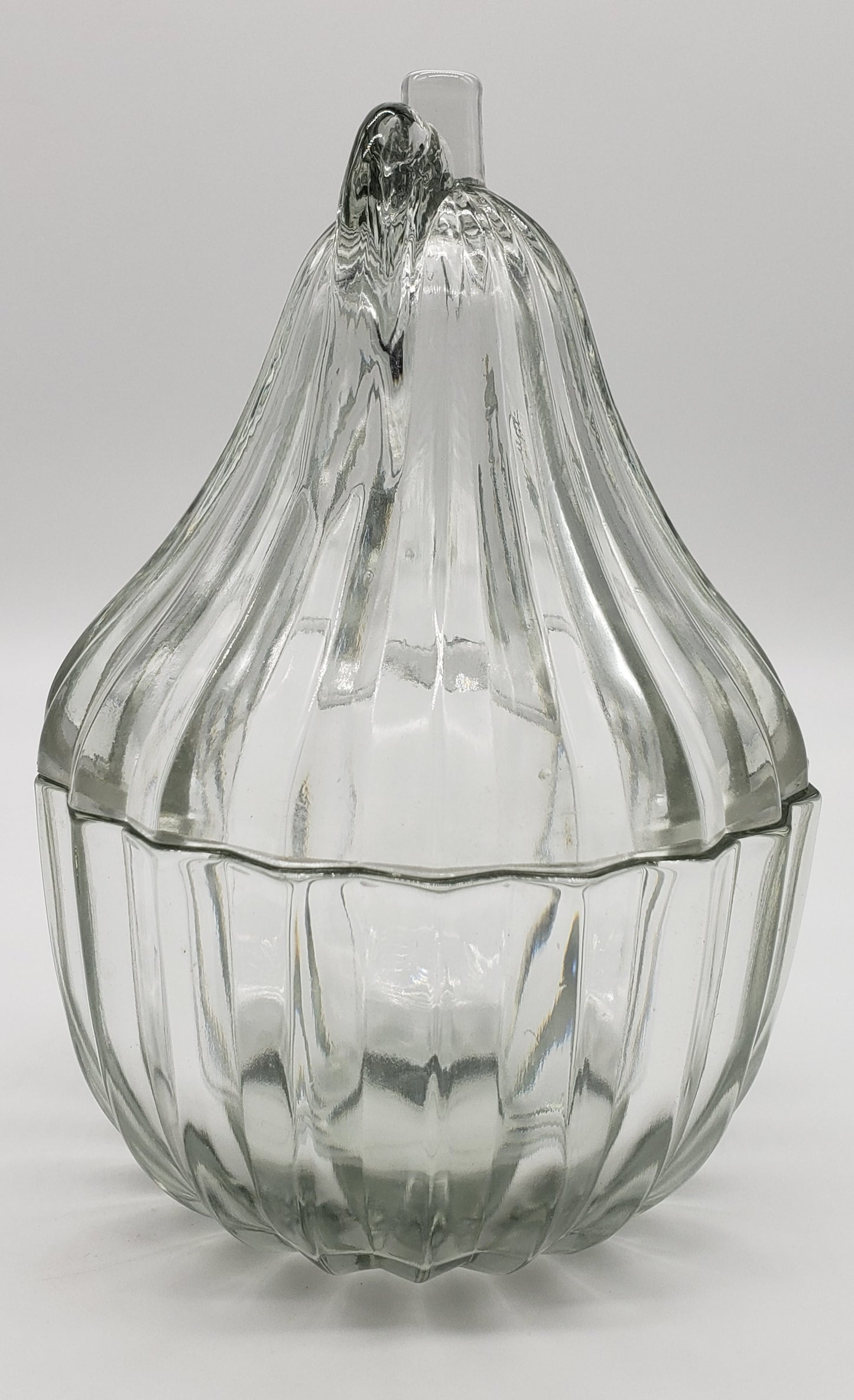 Pear Shaped Glass Lidded Candy Dish