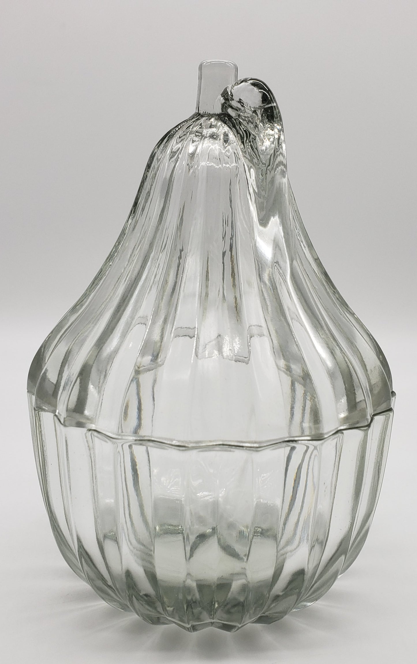 Pear Shaped Glass Lidded Candy Dish