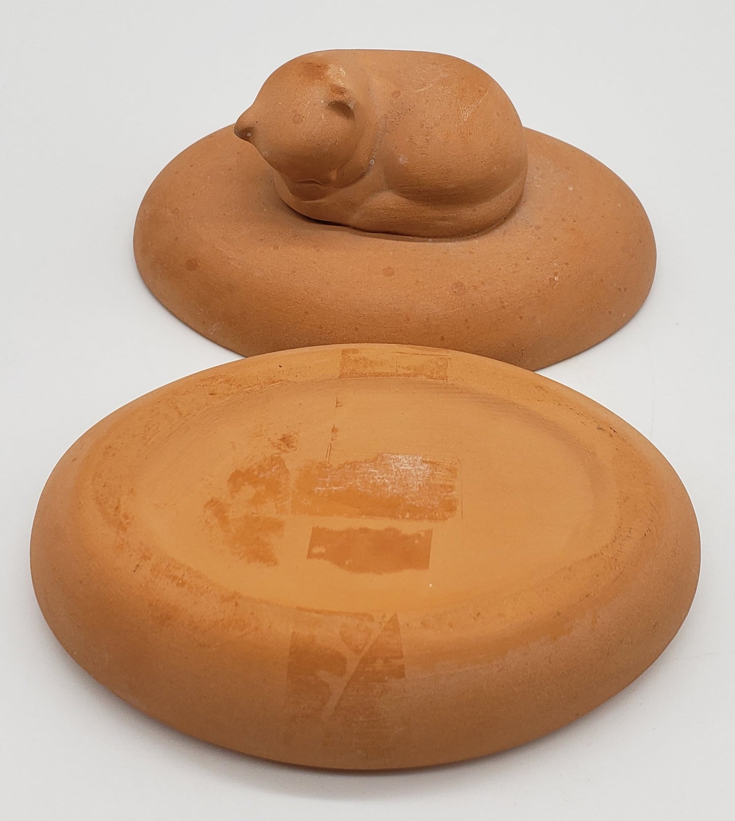 Terracotta Trinket Dish with Cat lid