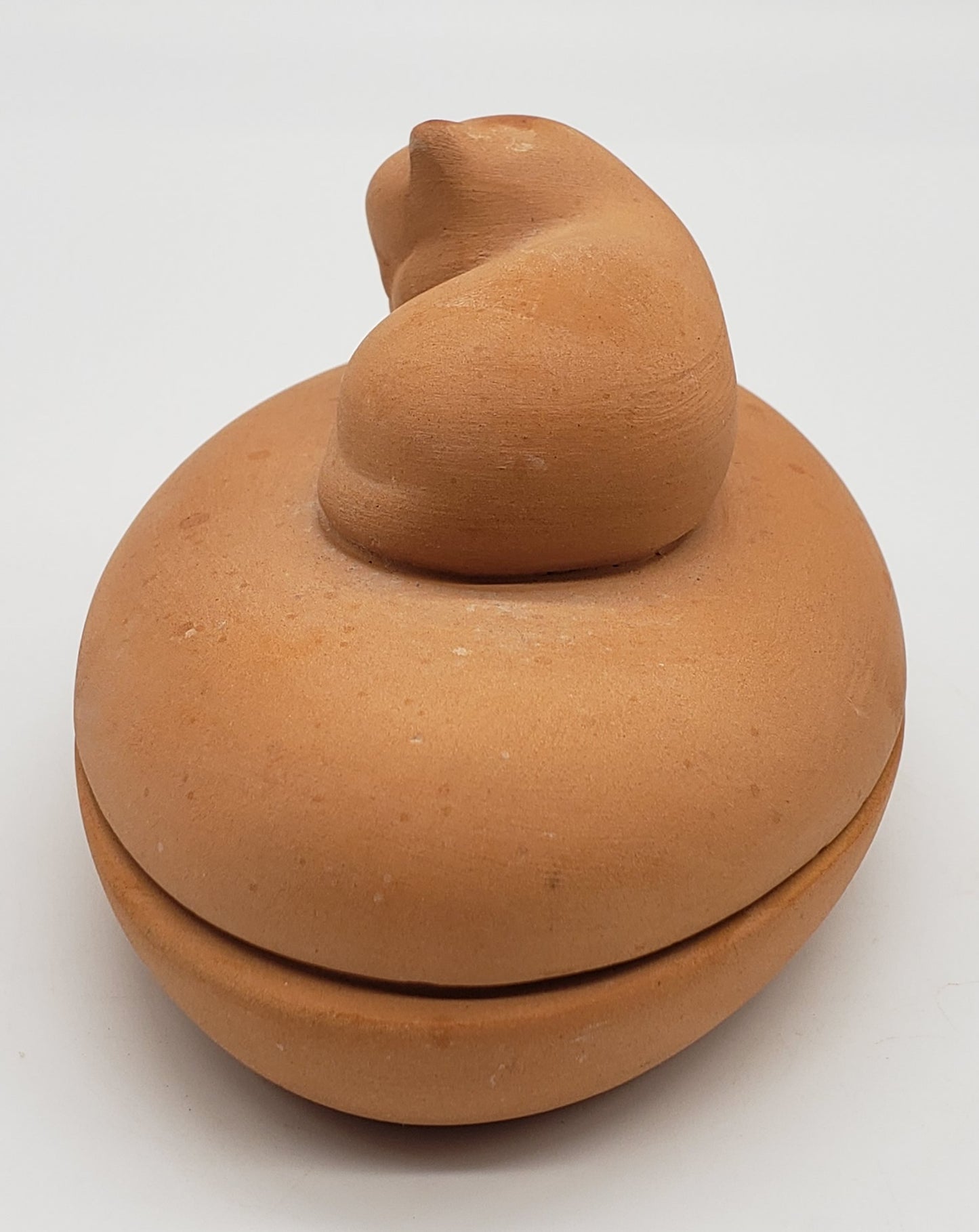 Terracotta Trinket Dish with Cat lid