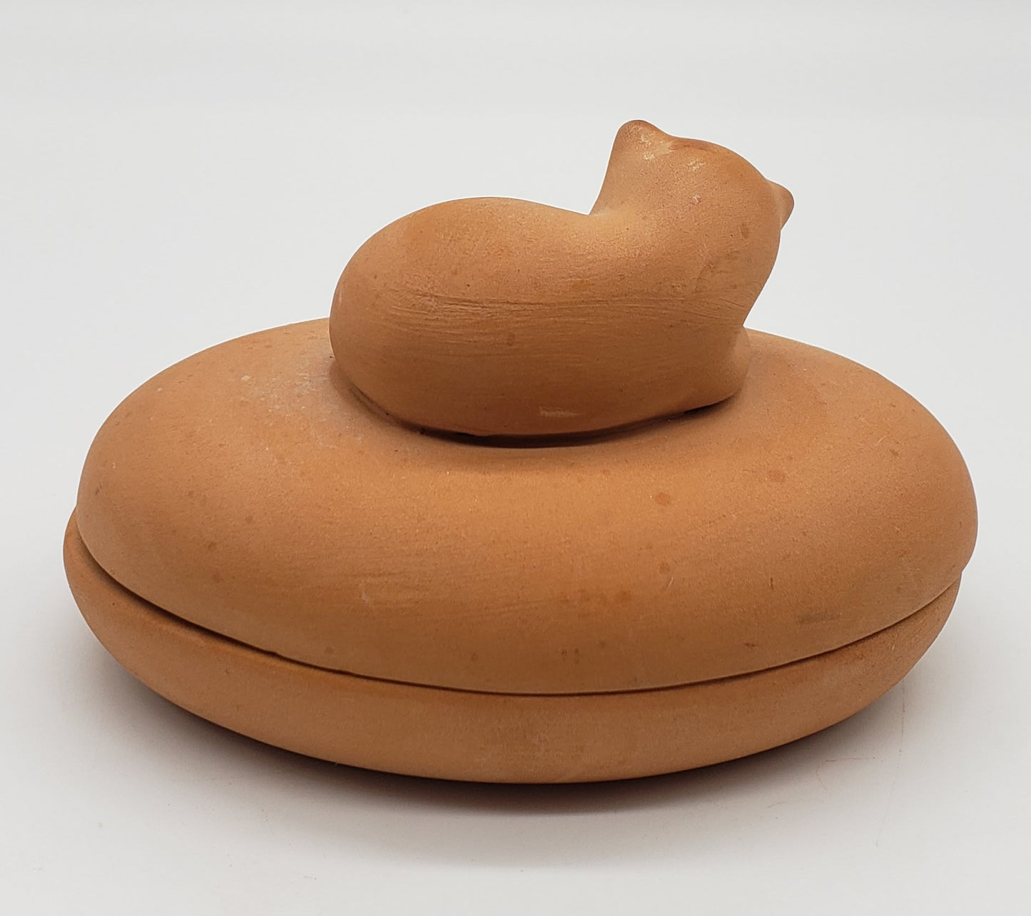 Terracotta Trinket Dish with Cat lid