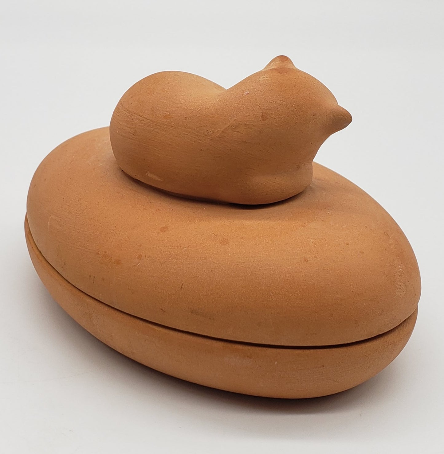 Terracotta Trinket Dish with Cat lid