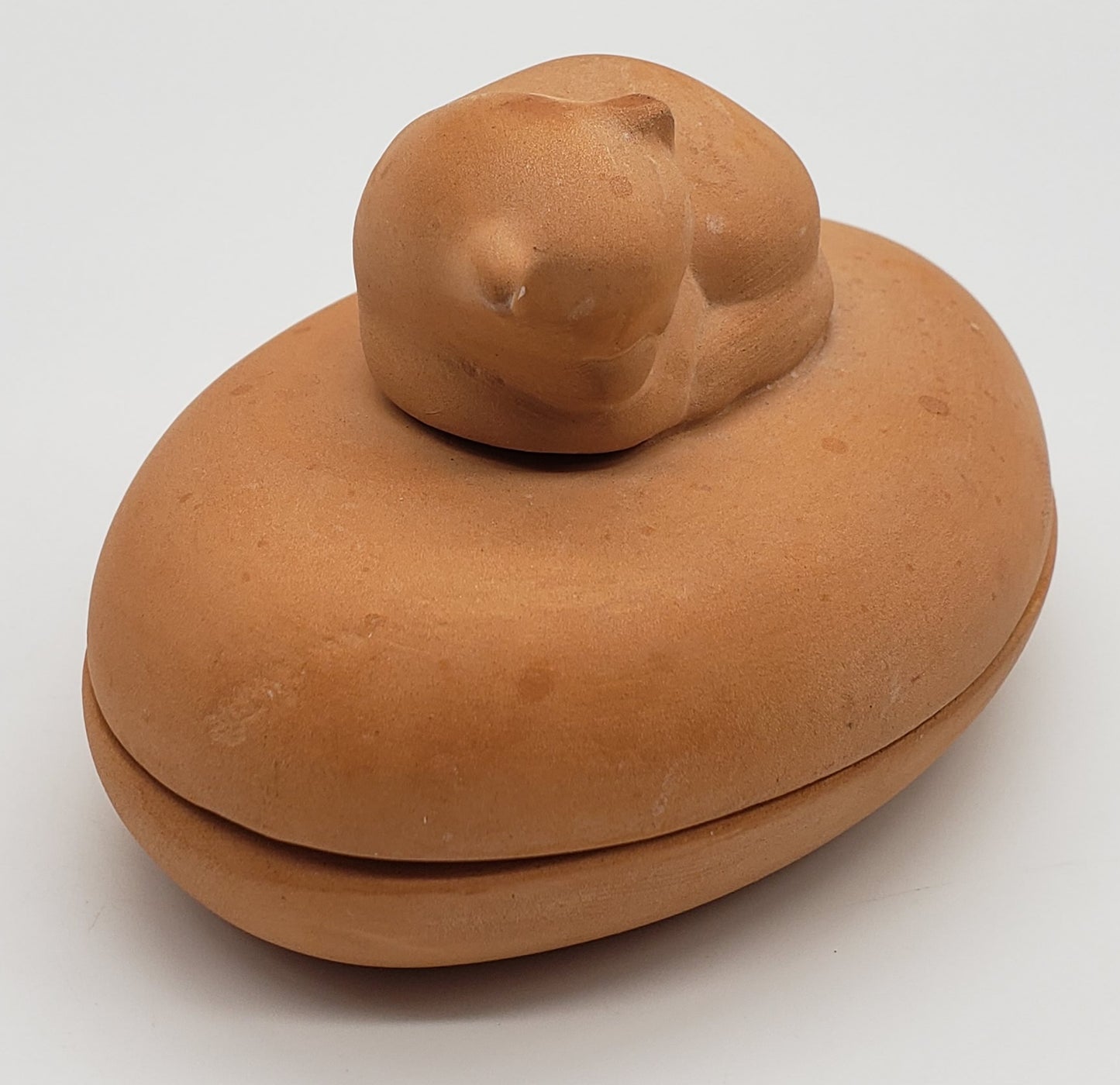 Terracotta Trinket Dish with Cat lid
