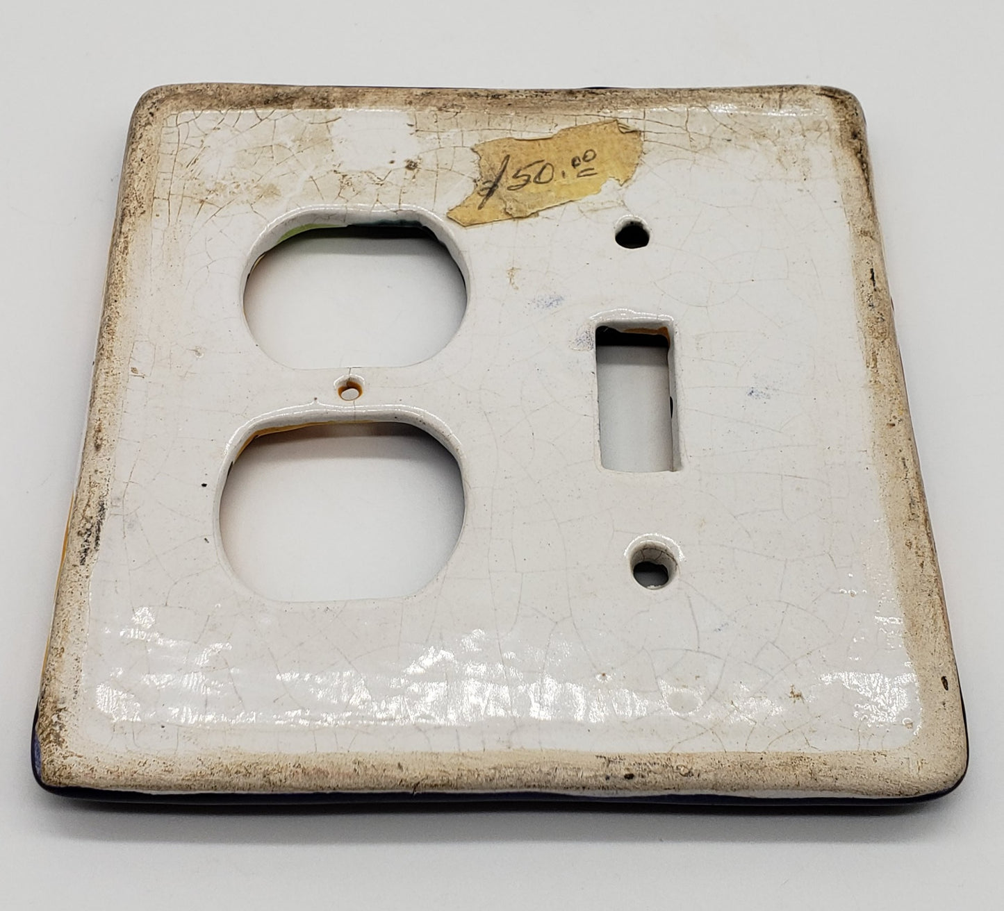 Ceramic Sunflower Light Switch and Double Socket wall Plate