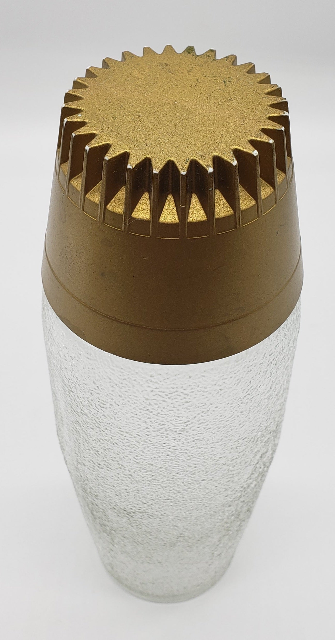 Anchor Hocking Frosted glass shaker with Gold Top