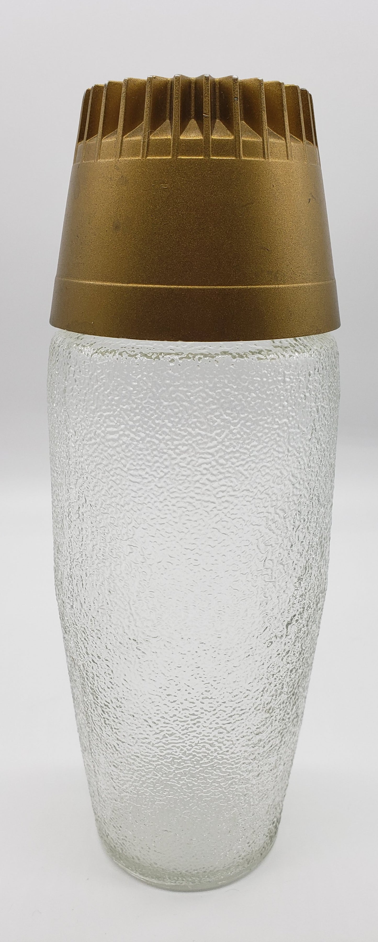 Anchor Hocking Frosted glass shaker with Gold Top