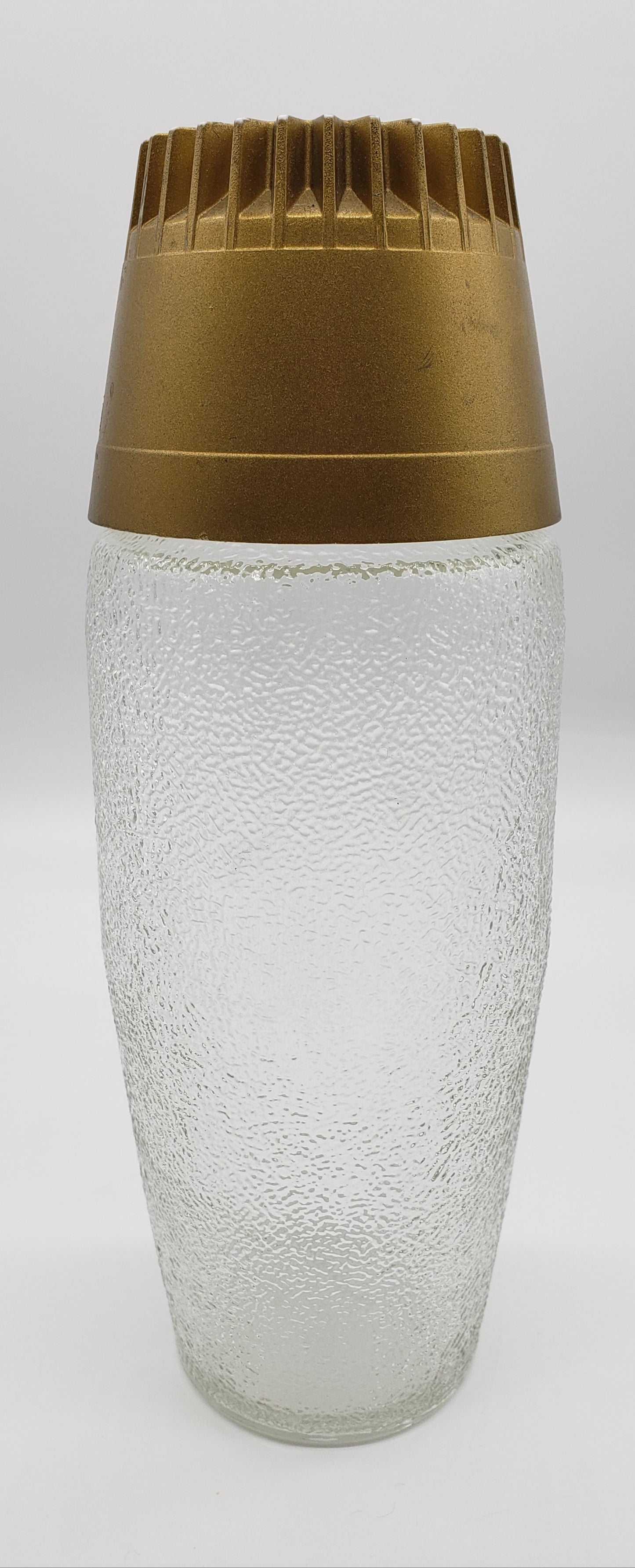 Anchor Hocking Frosted glass shaker with Gold Top
