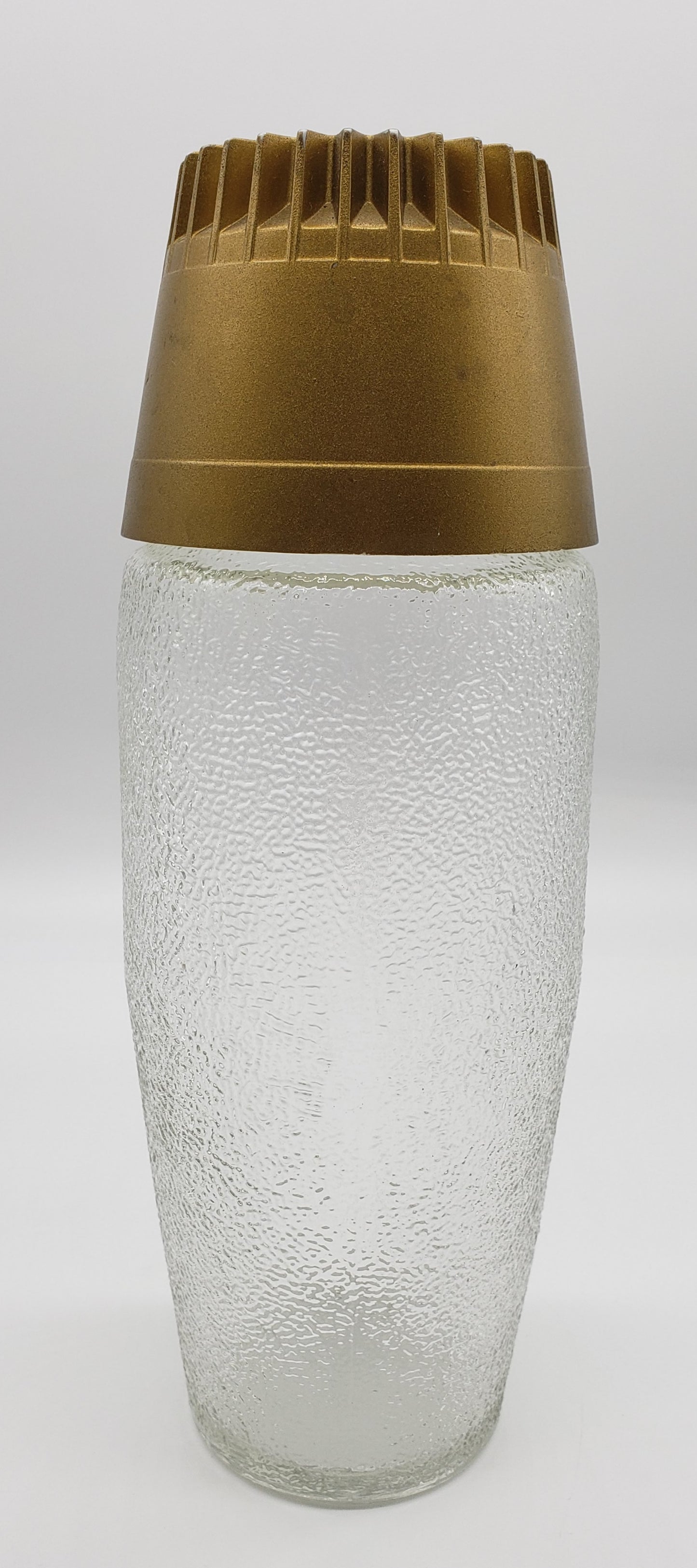 Anchor Hocking Frosted glass shaker with Gold Top