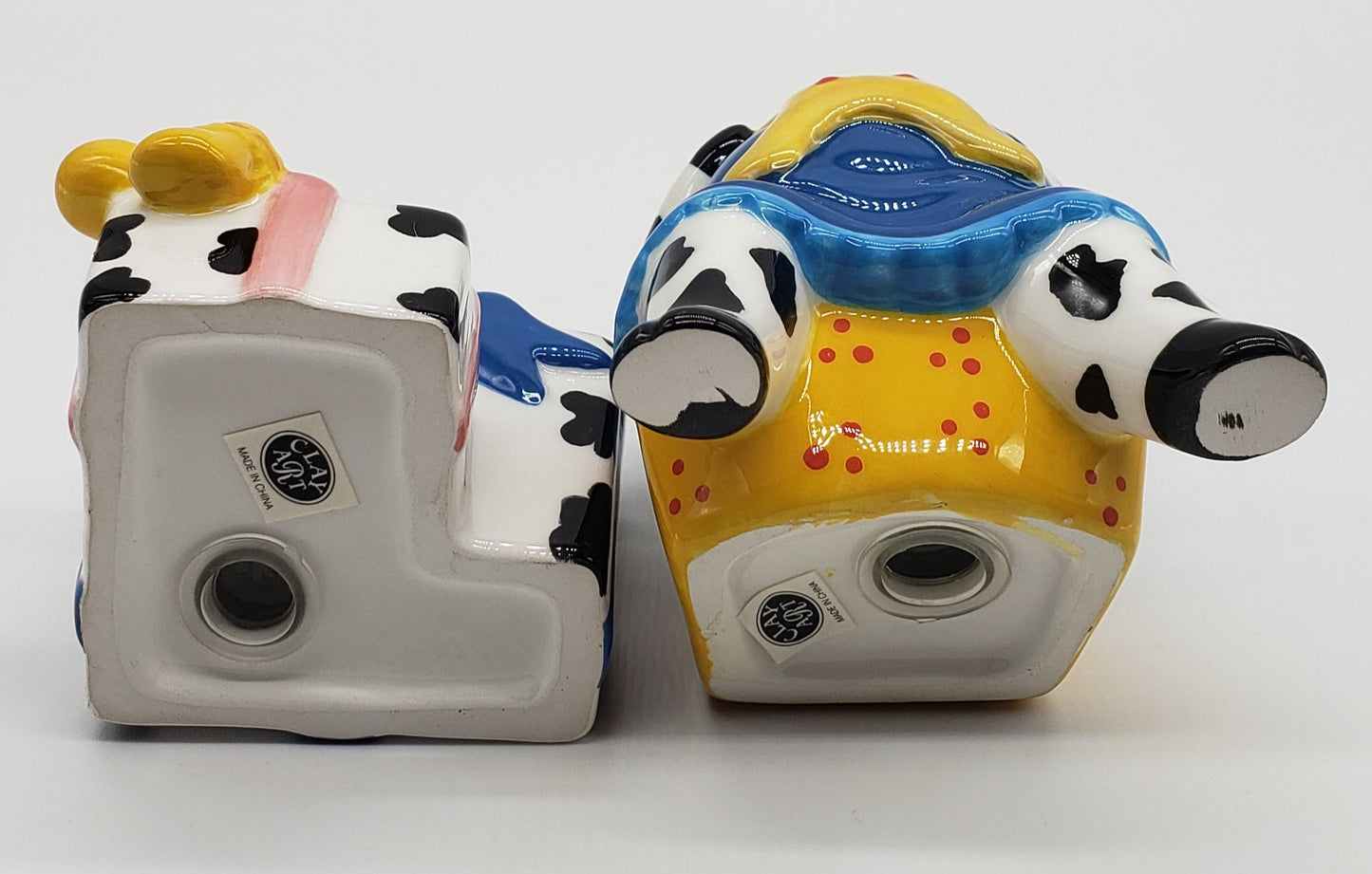 Clay Art Pregnant Cow Salt and Pepper Shakers