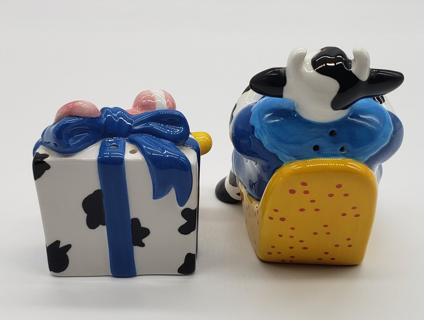 Clay Art Pregnant Cow Salt and Pepper Shakers