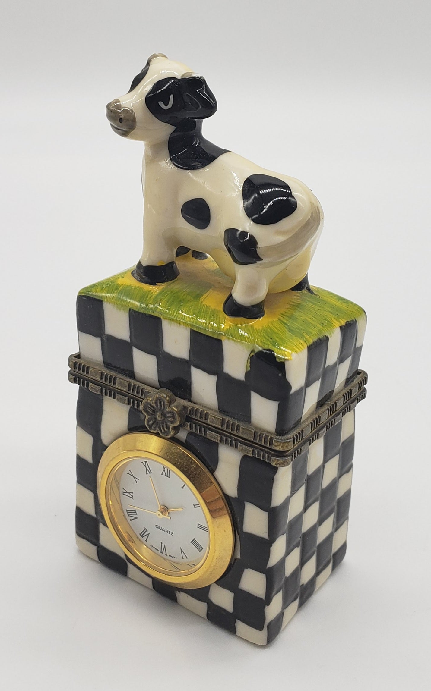 Cow Clock Trinket Box