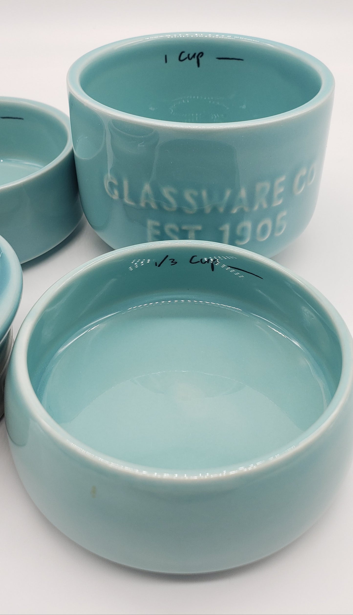 Blue mason jar measuring cup set