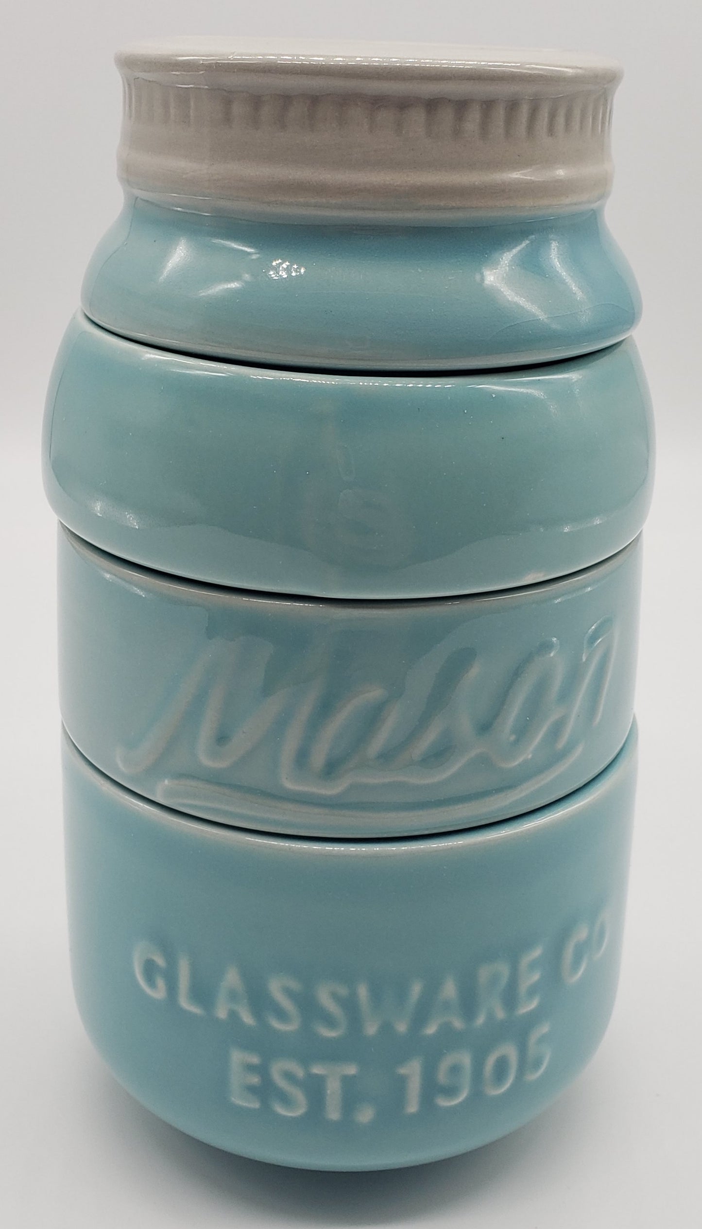 Blue mason jar measuring cup set