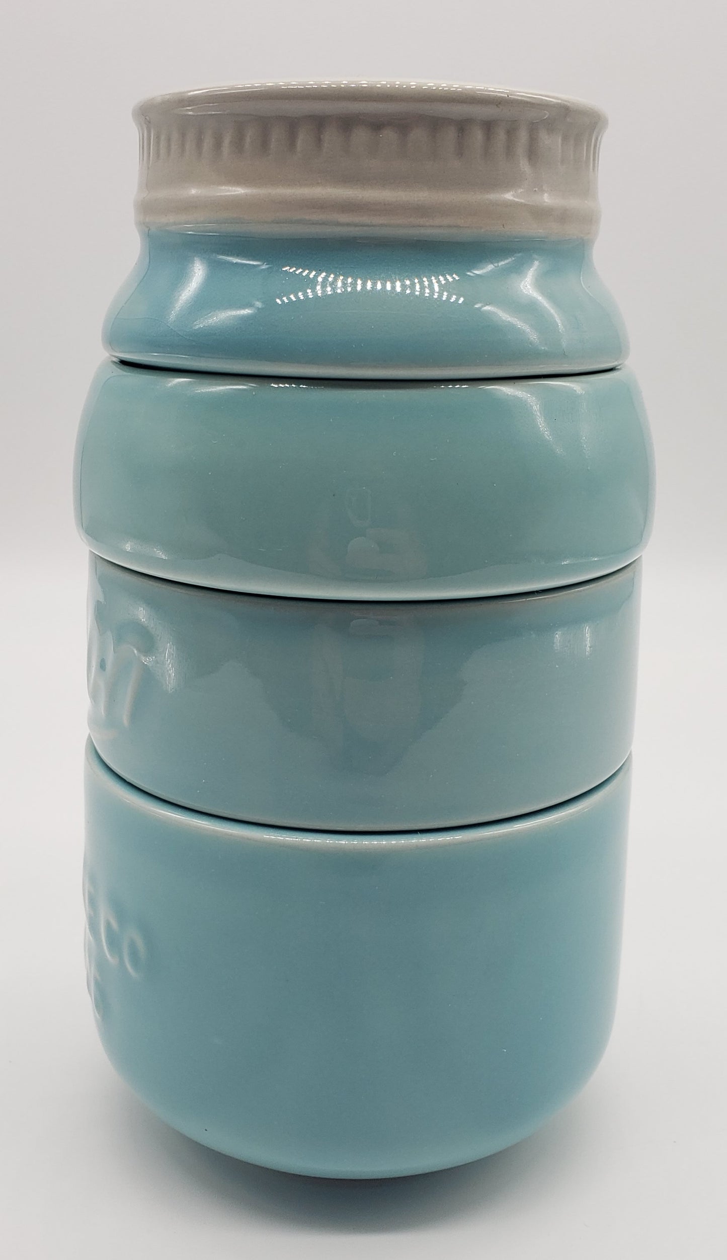Blue mason jar measuring cup set