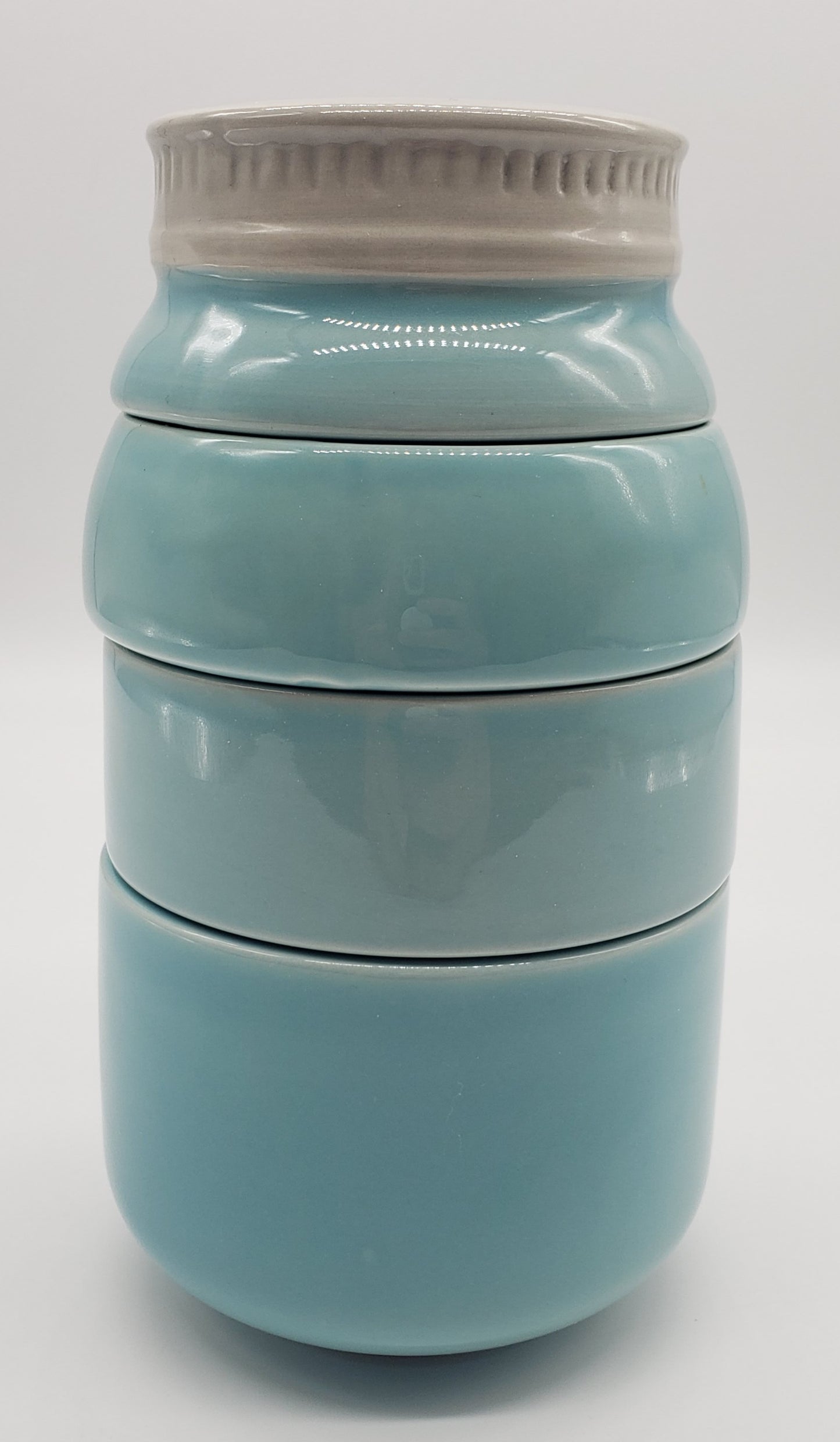 Blue mason jar measuring cup set