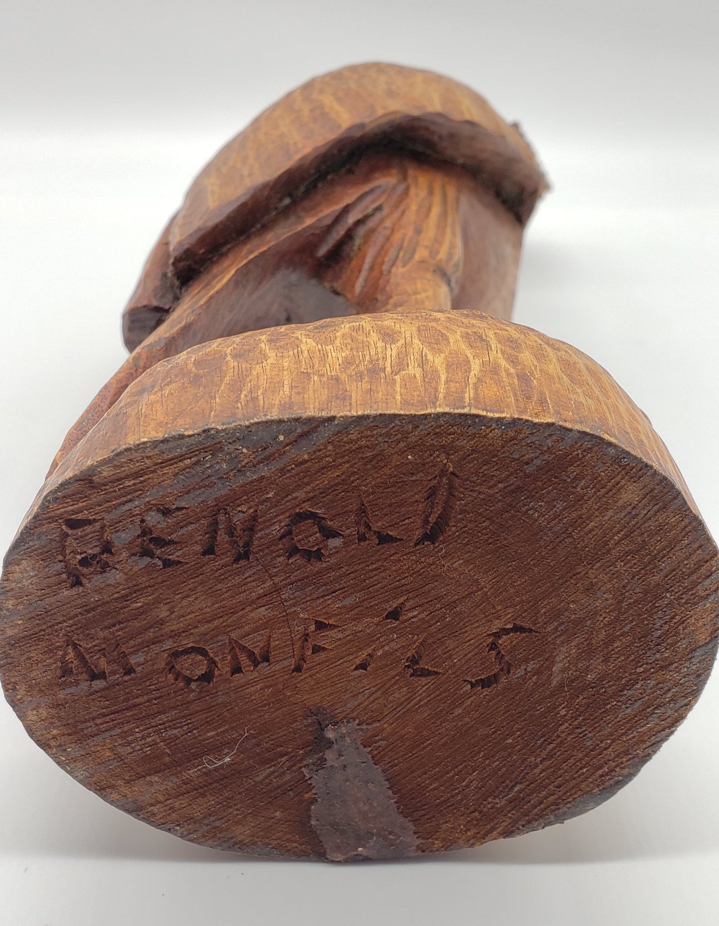 Renold Monfils Hand Carved Wooden Crane Figurine *Signed*