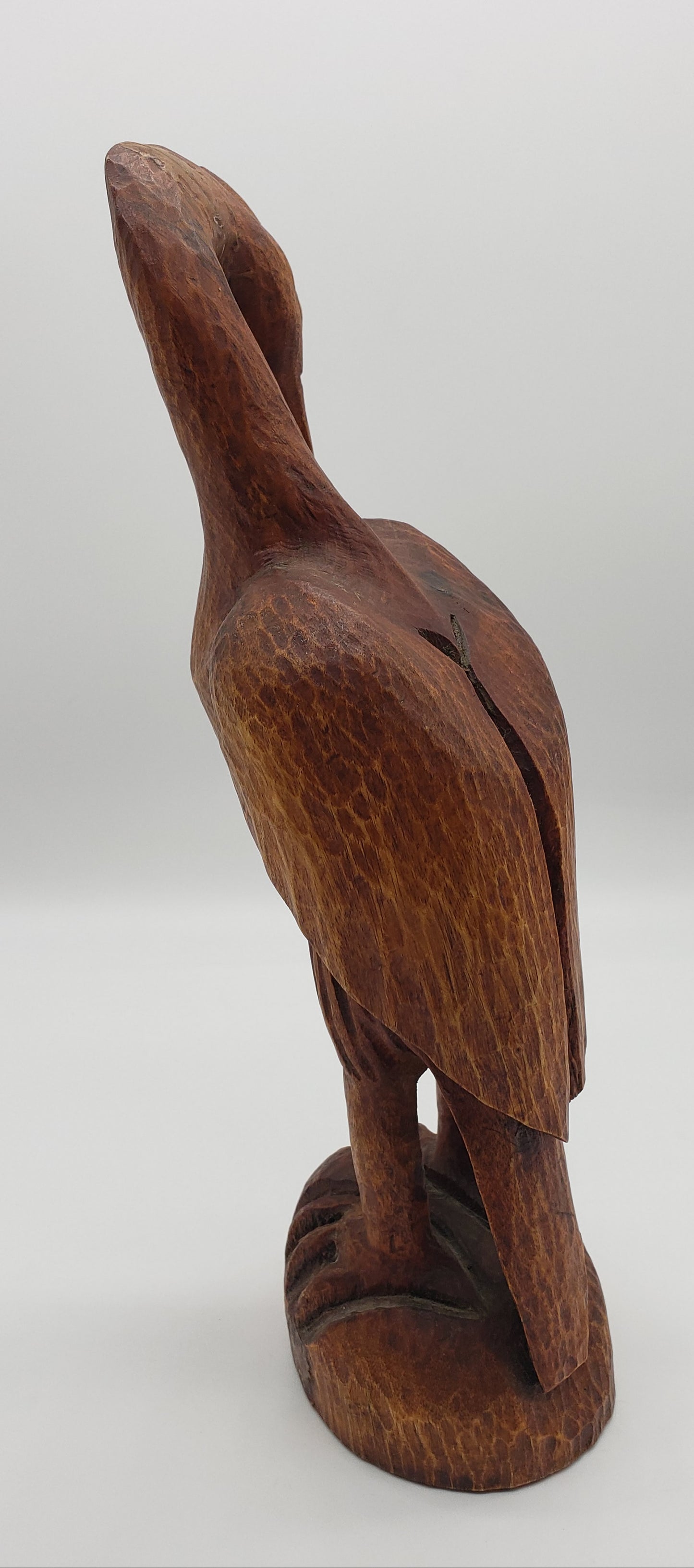 Renold Monfils Hand Carved Wooden Crane Figurine *Signed*
