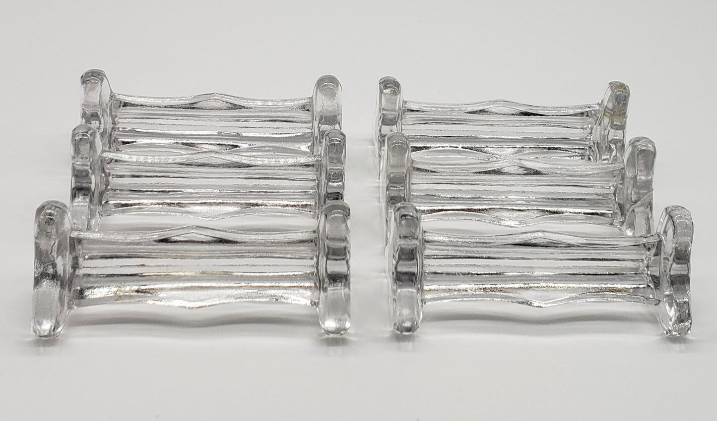 French Heavy Glass Knife Rests, Vintage