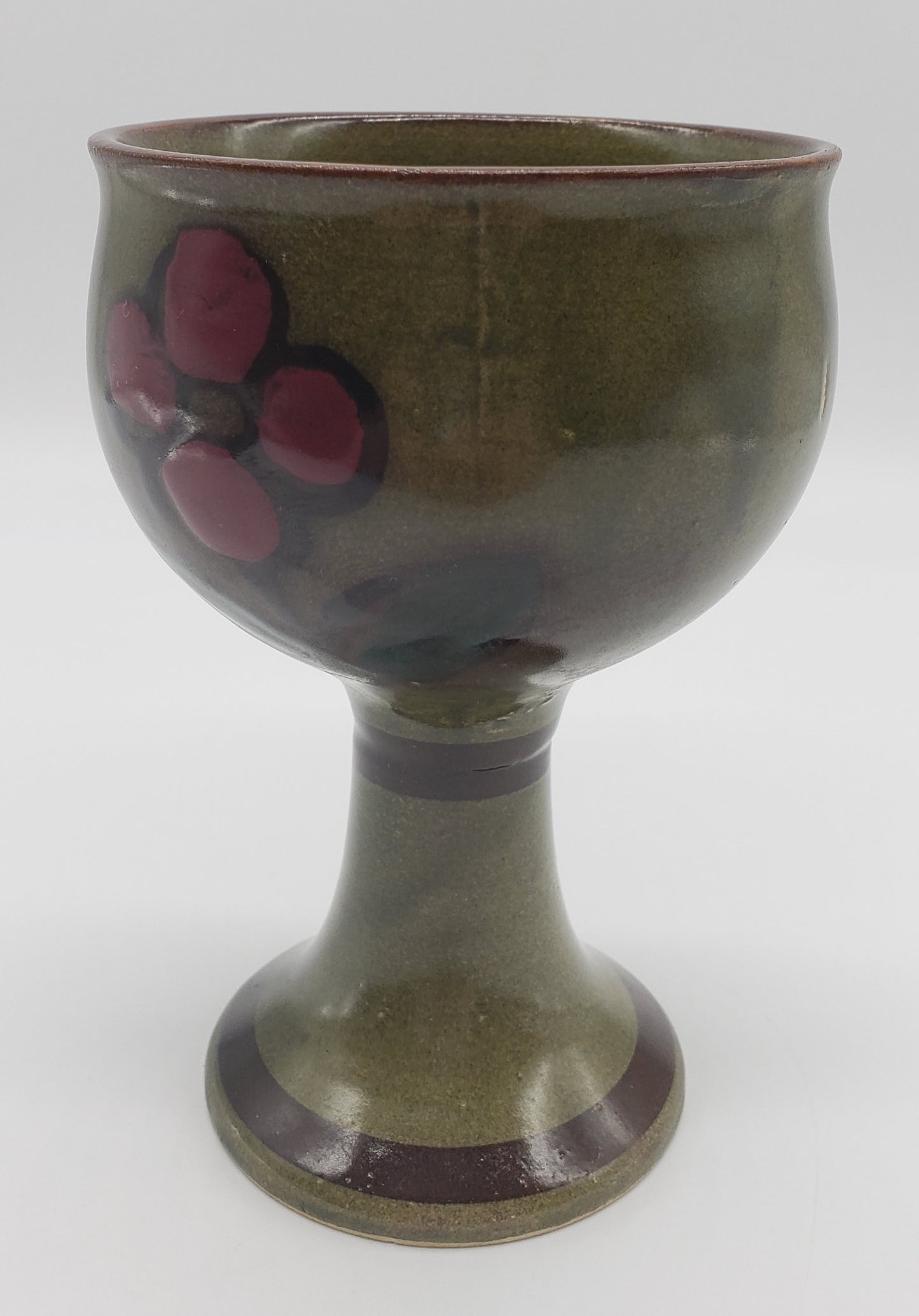 Ceramic Wine Goblet with Flower