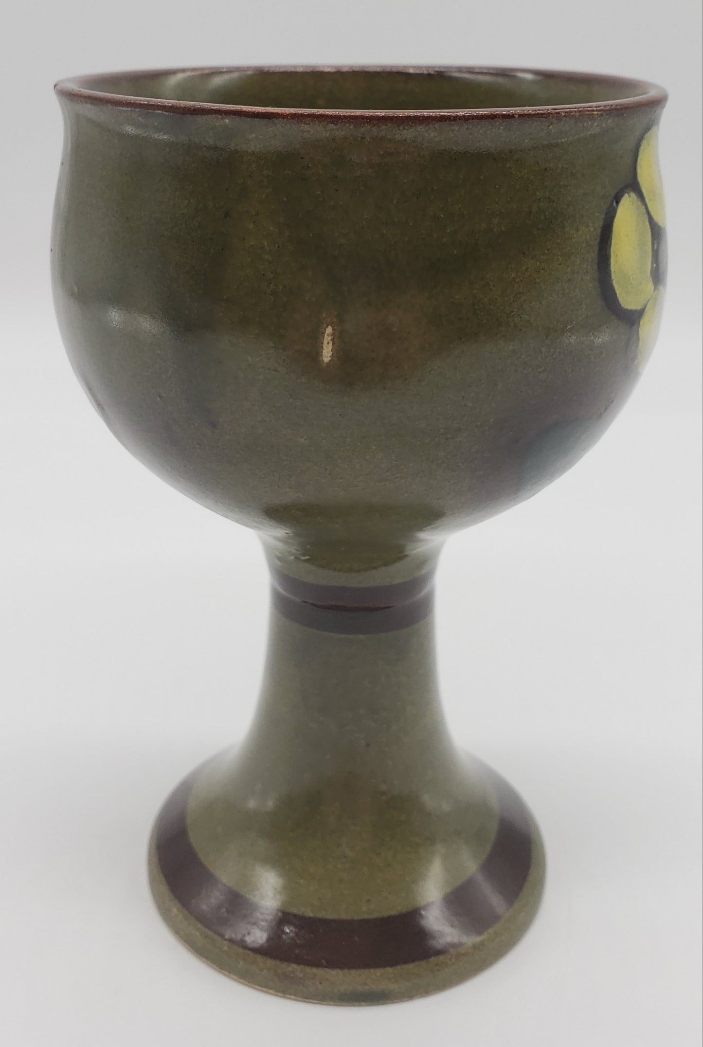 Ceramic Wine Goblet with Flower