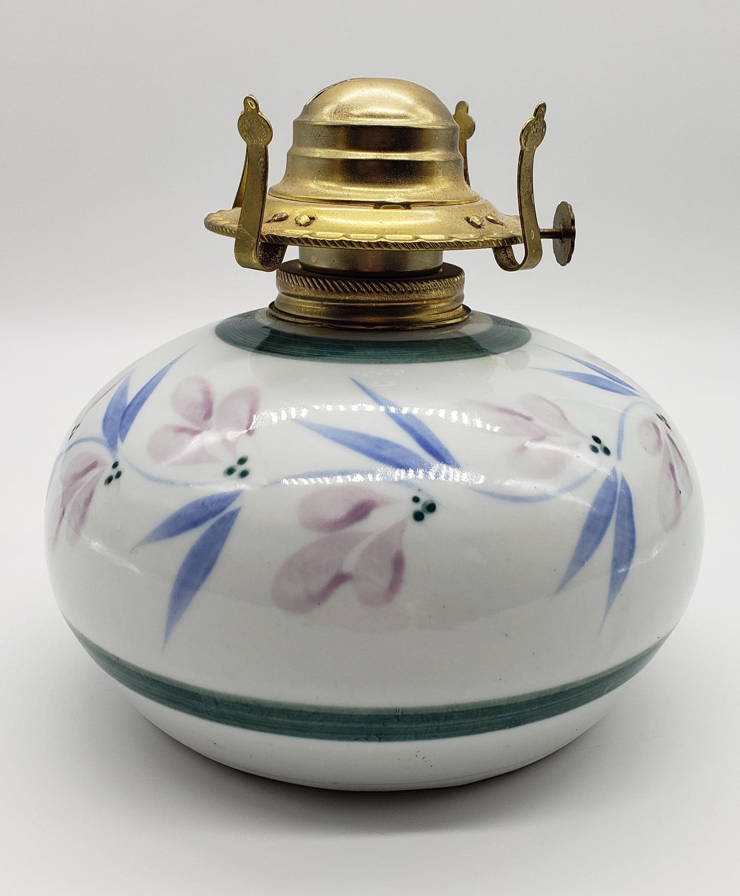 Handmade Pottery Oil Lamp Signed