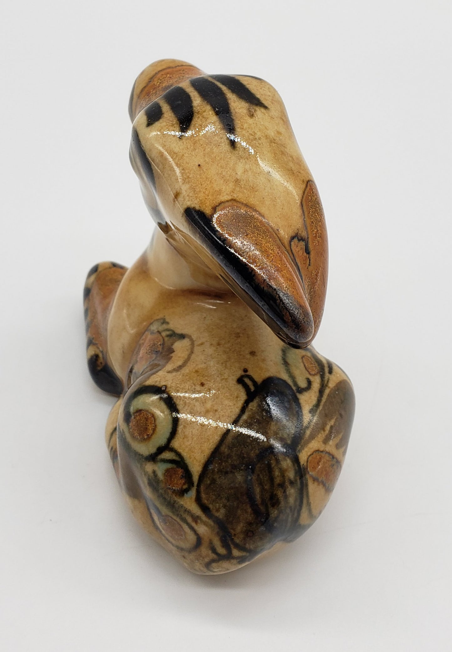 Mexican Pottery Hand Painted Miniature Laying Donkey