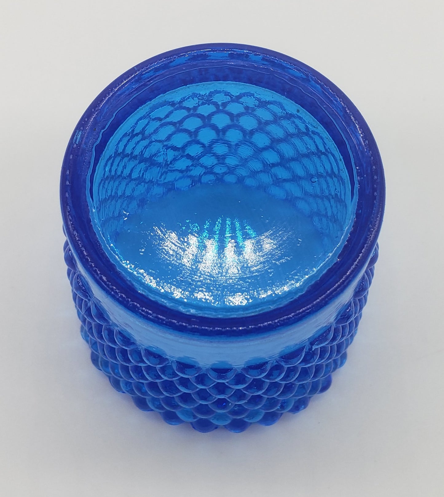 Hobnail Blue Glass Toothpick Holder