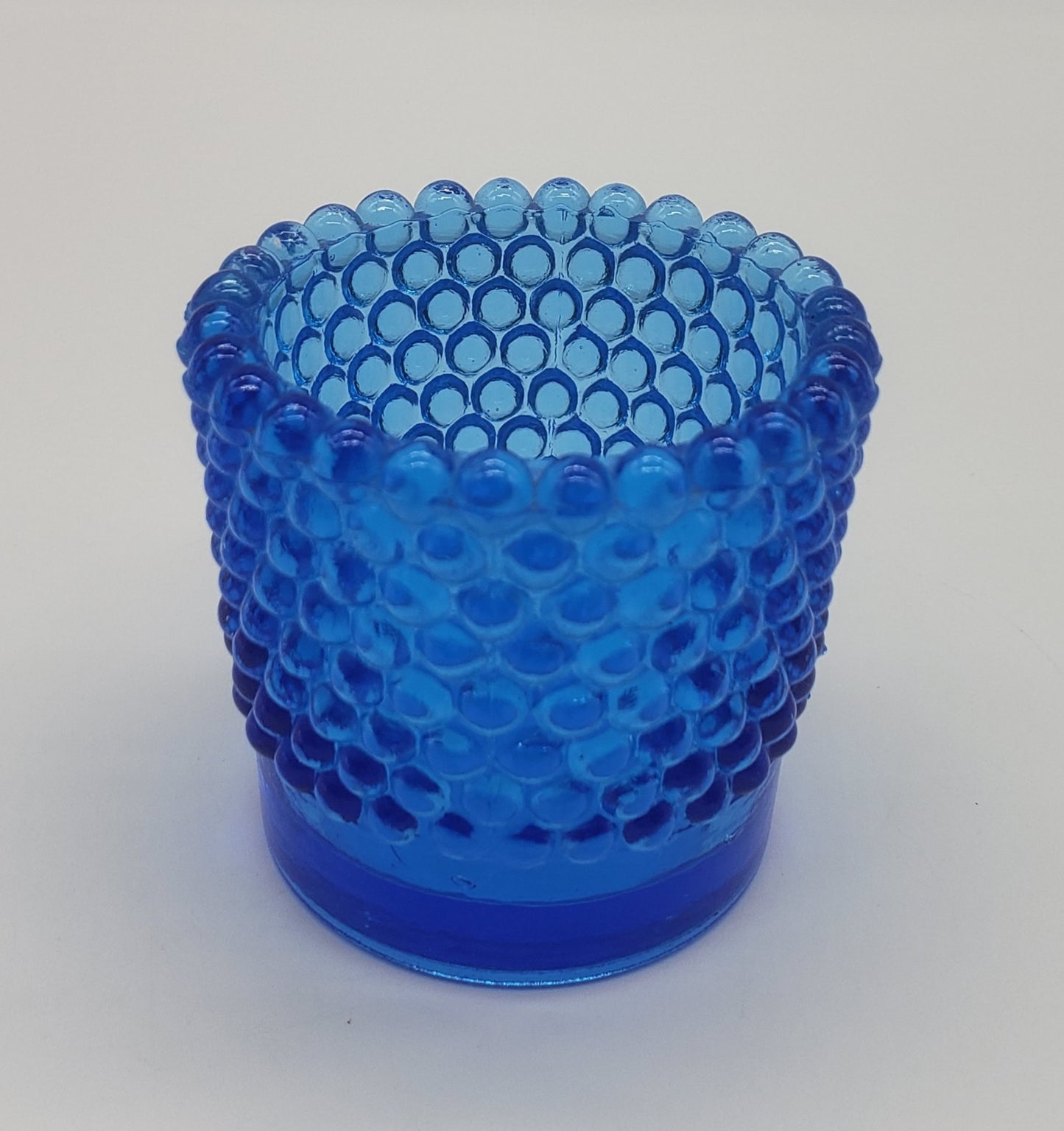 Hobnail Blue Glass Toothpick Holder