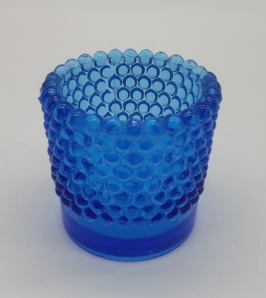 Hobnail Blue Glass Toothpick Holder