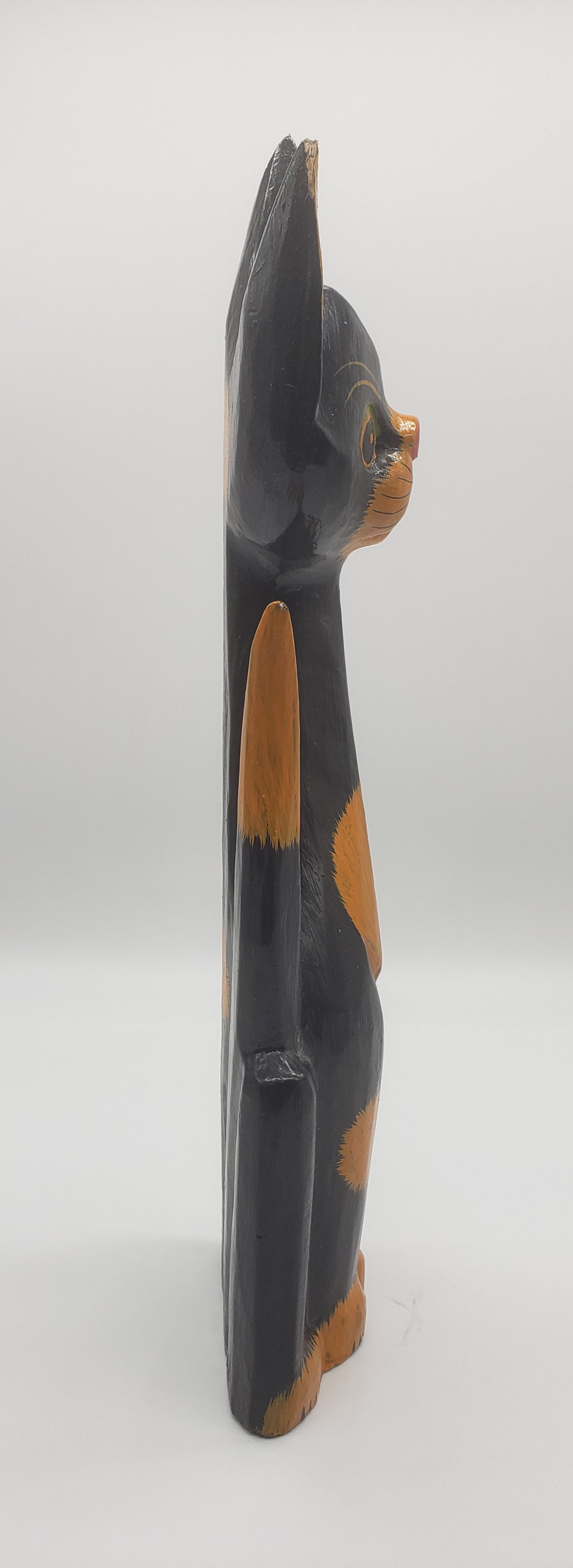 Folk Art Hand Carved Cat