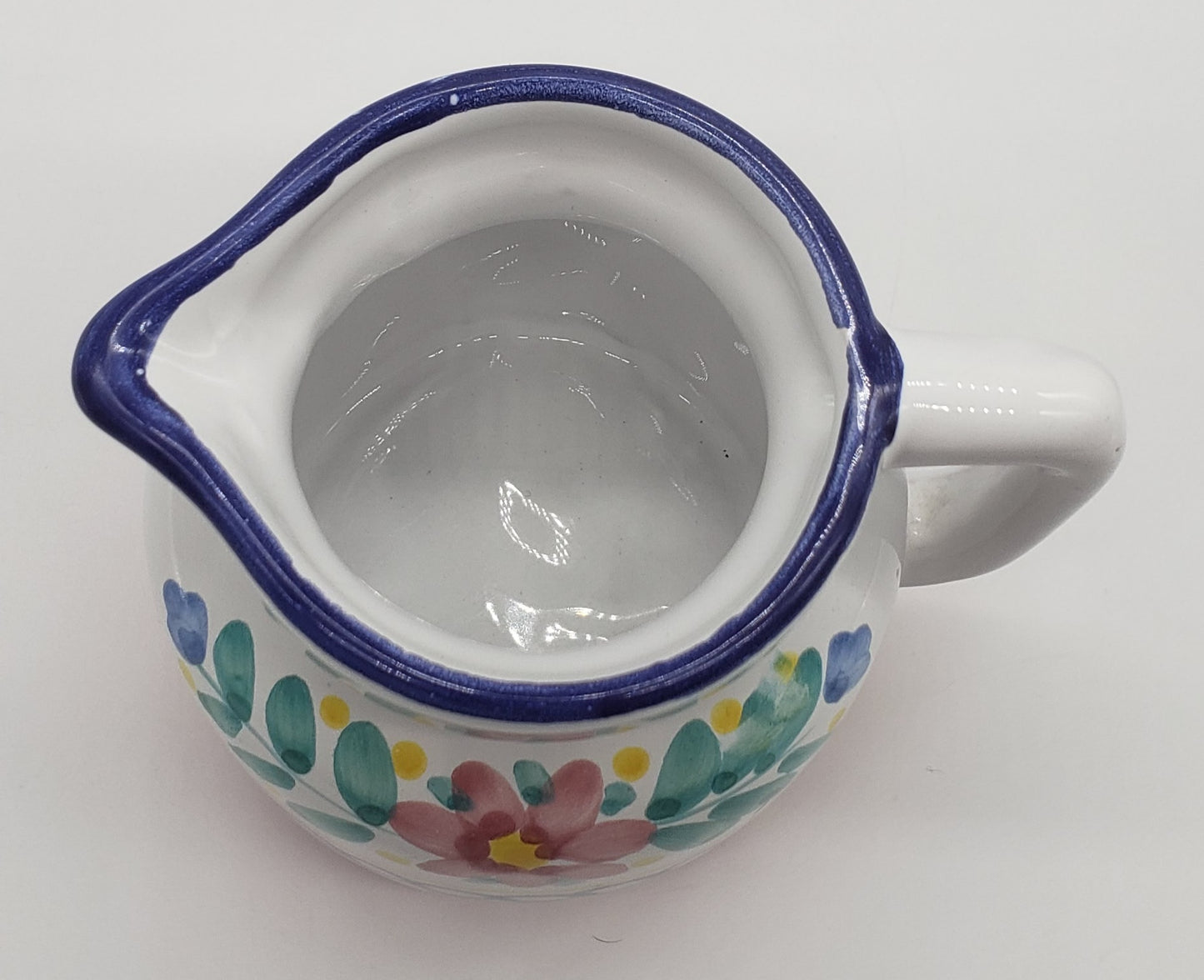 Italian Pottery creamer- Hand Painted Flower Design