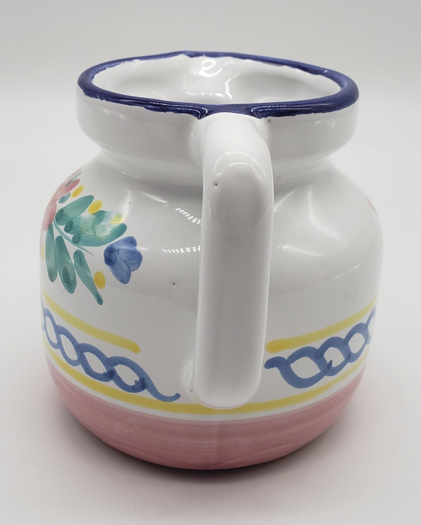 Italian Pottery creamer- Hand Painted Flower Design