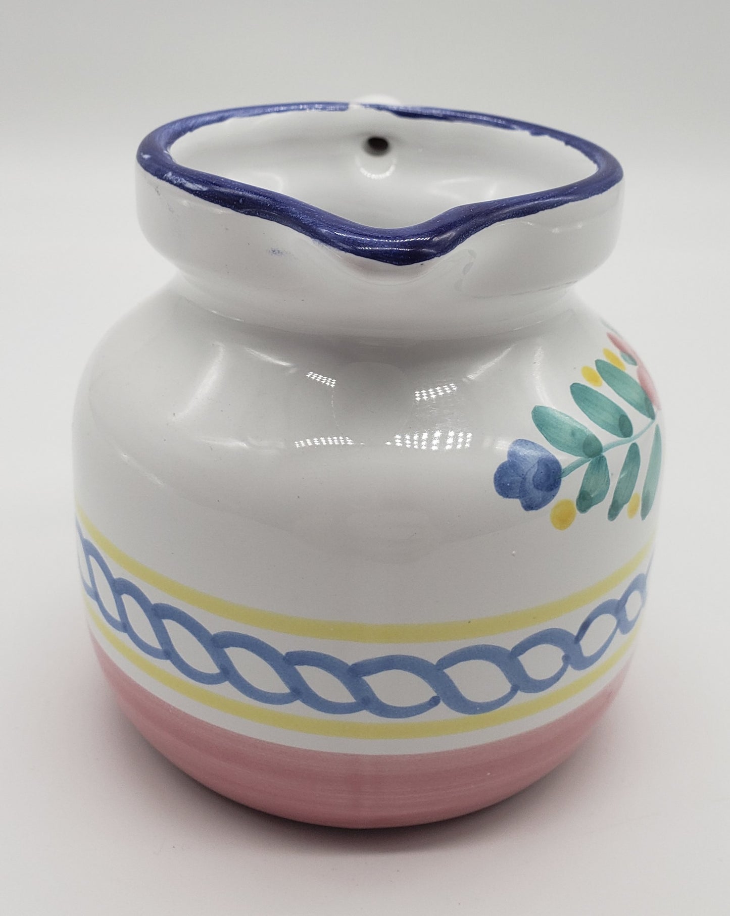 Italian Pottery creamer- Hand Painted Flower Design