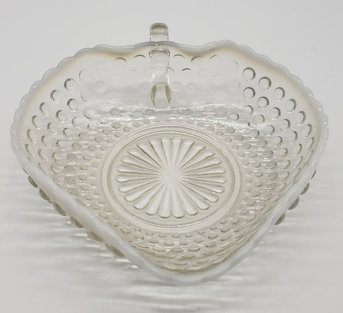 Hobnail Opalescent Heart Shape Bowl