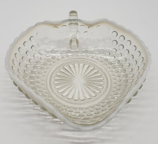 Hobnail Opalescent Heart Shape Bowl