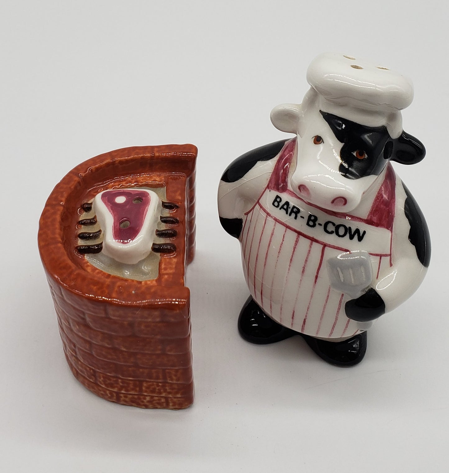 Clay Art Bar-B-Cow Salt and Pepper Shakers