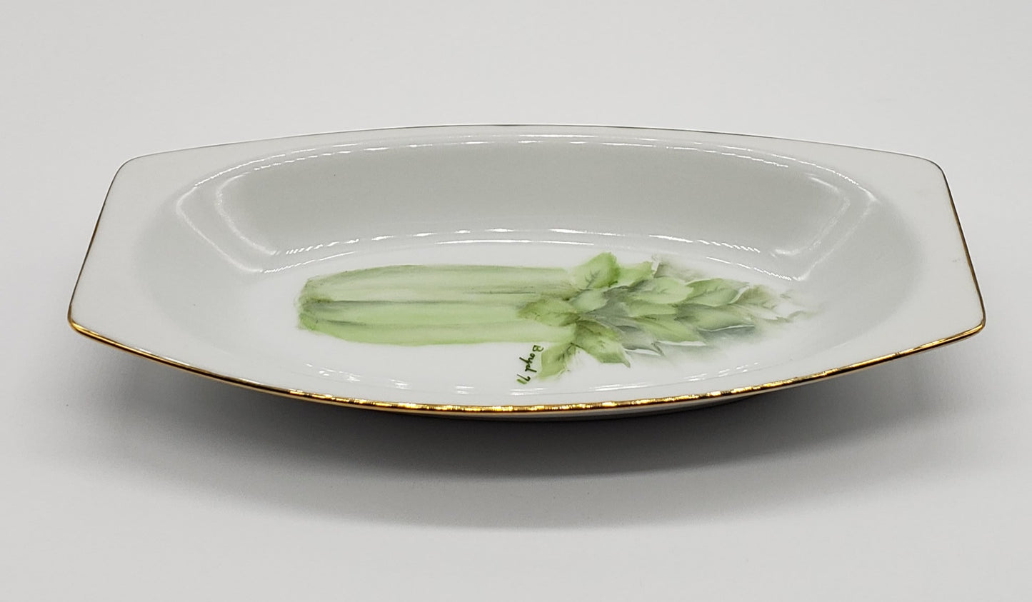 Ceramic Hand Painted Celery Dish